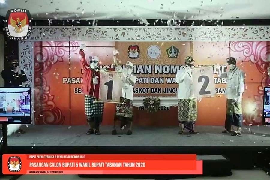 Sudah Diundi, Ini Nomor Urut Paslon Untuk Pilbup Tabanan | BALIPOST.com