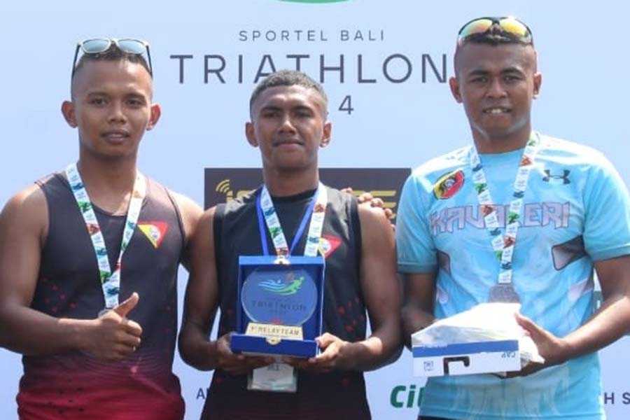 Ajang Bali Triathlon Prajurit Kodam Udayana Raih Juara