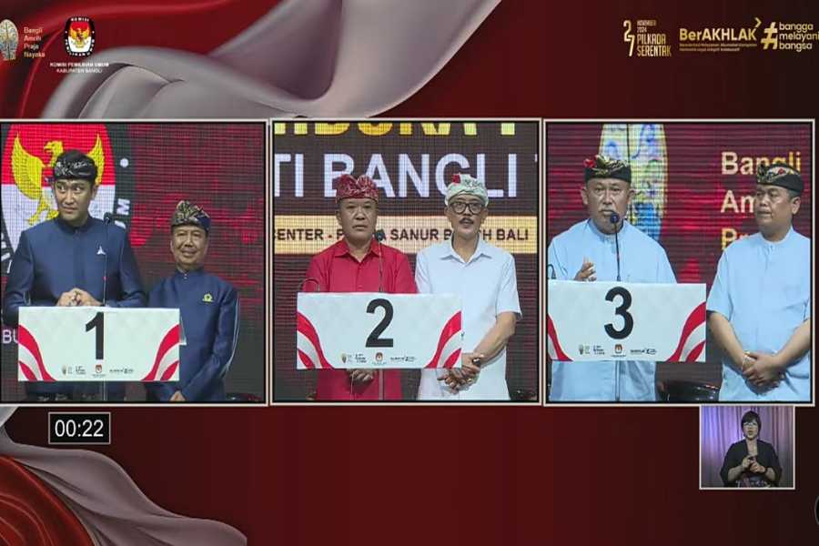 Debat Pertama Pilkada Bangli, 3 Paslon Paparkan Solusi Permasalah Pembangunan