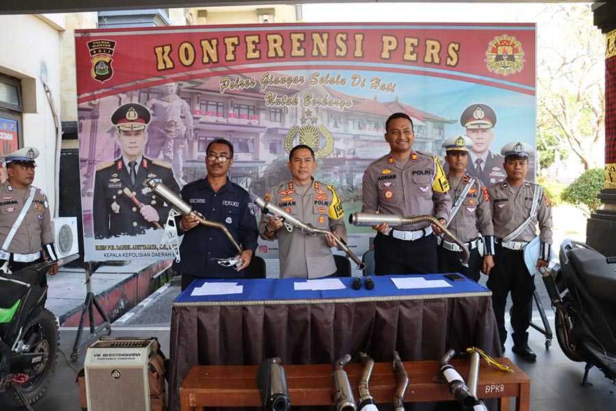 Ratusan Pelanggar Lalin Ditilang dan Puluhan Knalpot Brong Disita Polres Gianyar